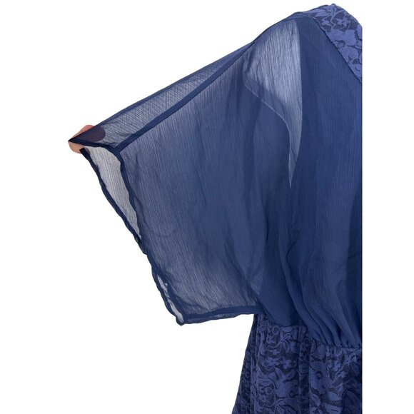 Torrid Tiered Skirt V Neck Lace Trim Chiffon Lined Dress Size 1X - Picture 3 of 11